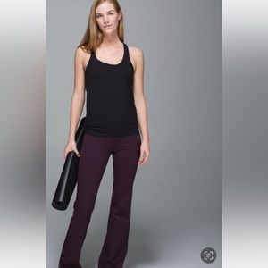 Lululemon Groove Pant II Full-On Luon Roll Down in Black Cherry size 8